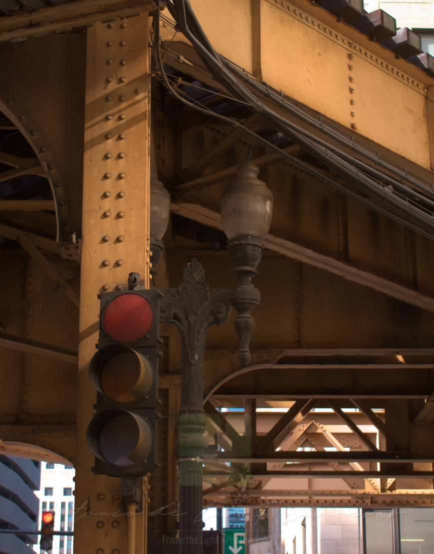 Old semaphore in a modern city